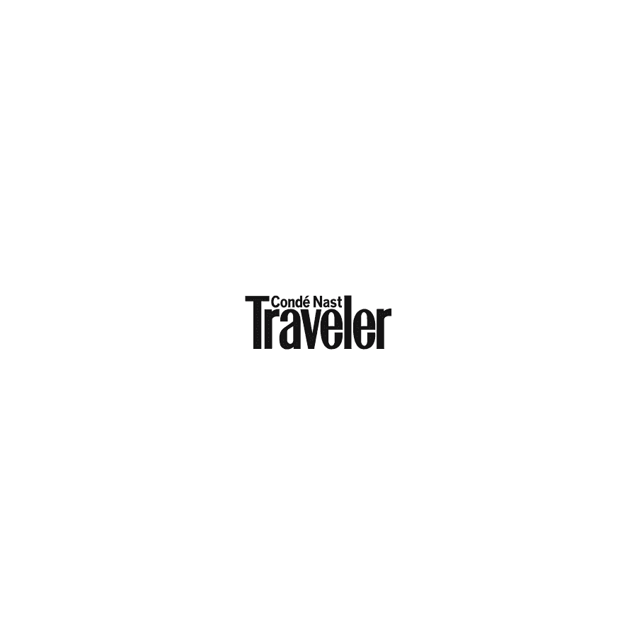 Logo of Condé Nast Traveler on a black background.