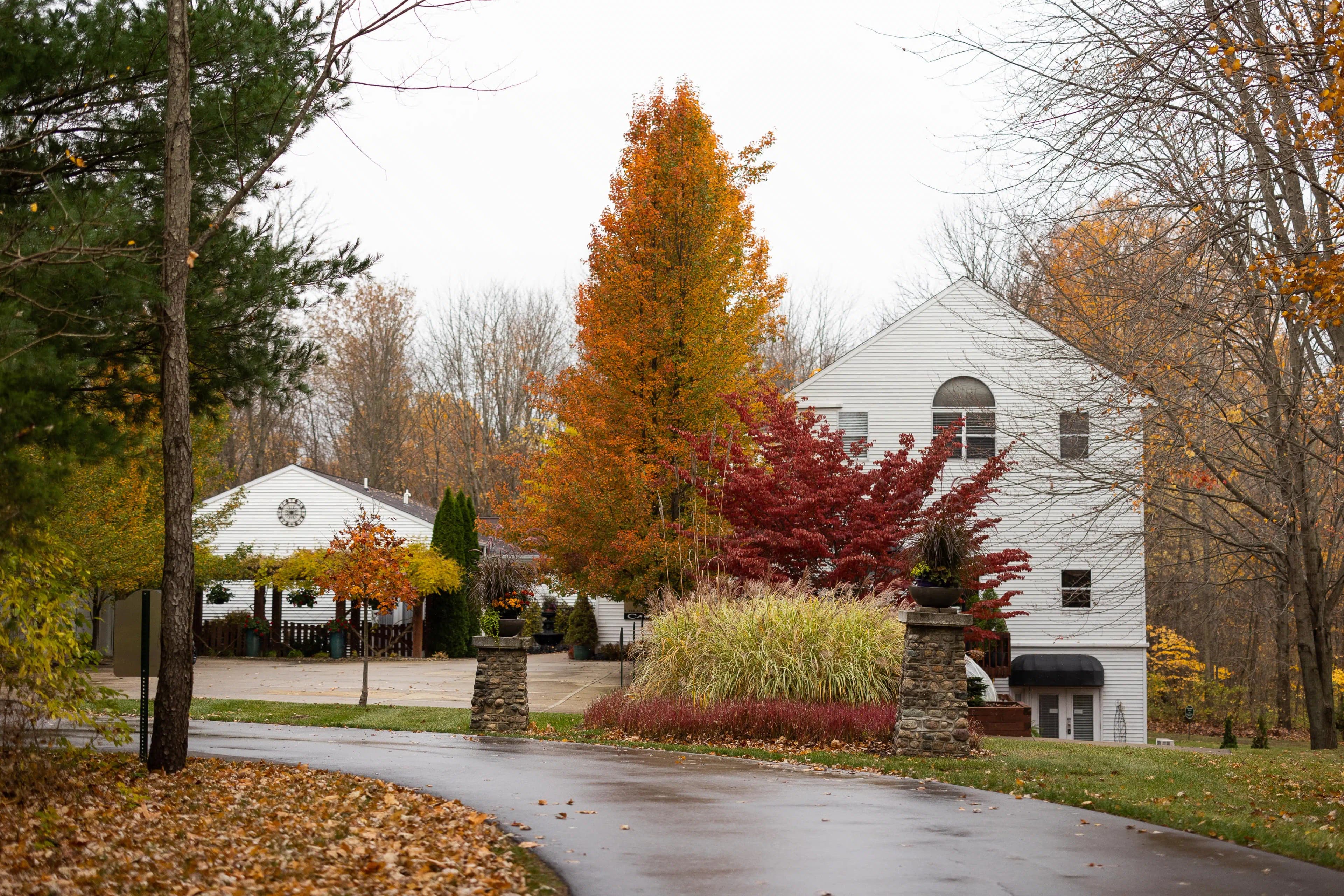 Exterior of the Castle Keep building with fall colors Exterior of the Castle Keep building with fall colors