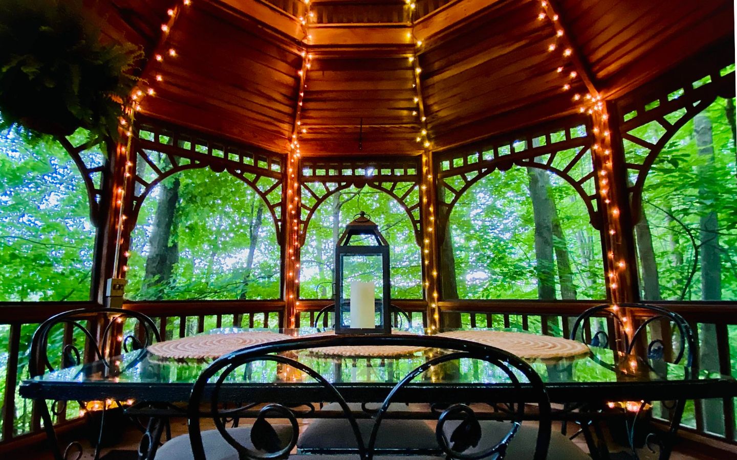 The inside of the gazebo at Castle in the Country