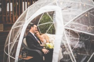 Wedding couple in igloo